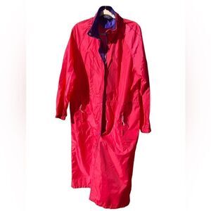 Woolrich 5126 Wm’s Sz Lrg Magenta Purple Packable Long Windbreaker Coat